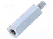 Screwed spacer sleeve; 18mm; Int.thread: M3; Ext.thread: M3; steel DREMEC