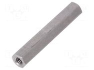 Screwed spacer sleeve; 60mm; Int.thread: M6; hexagonal DREMEC