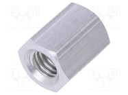 Screwed spacer sleeve; 10mm; Int.thread: M5; hexagonal; aluminium DREMEC