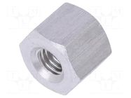Screwed spacer sleeve; 5mm; Int.thread: M3; hexagonal; aluminium DREMEC