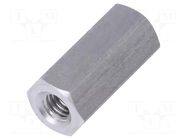 Screwed spacer sleeve; 12mm; Int.thread: M3; hexagonal; aluminium DREMEC