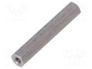 Screwed spacer sleeve; 30mm; Int.thread: M2,5; hexagonal DREMEC