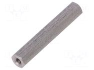 Screwed spacer sleeve; 30mm; Int.thread: M2,5; hexagonal DREMEC