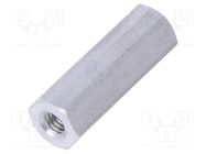 Screwed spacer sleeve; 15mm; Int.thread: M2,5; hexagonal DREMEC