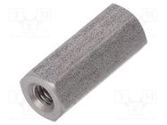 Screwed spacer sleeve; 12mm; Int.thread: M2,5; hexagonal DREMEC