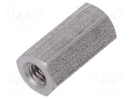 Screwed spacer sleeve; 10mm; Int.thread: M2,5; hexagonal DREMEC