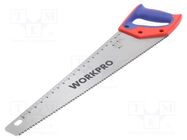 Hacksaw; manual; wood,plastic; 7teeth/inch; 500mm Workpro