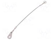 Retaining cable; with mounting tab and key ring; Plating: PVC ELESA+GANTER
