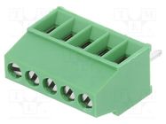 PCB terminal block; angled 90°; 2.54mm; ways: 5; on PCBs; terminal TE Connectivity