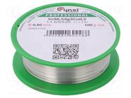 Soldering wire; tin; Sn96,5Ag3Cu0,5; 0.8mm; 100g; lead free; reel CYNEL