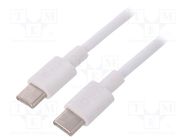 Cable; USB 2.0; USB C plug,both sides; 1m; white Goobay