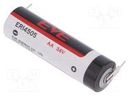 Battery: lithium; AA; 3.6V; 2700mAh; non-rechargeable EVE BATTERY