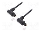 Cable; Toslink plug angled,both sides; 1m; black; Øout: 4mm Goobay