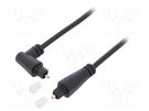 Cable; Toslink plug,Toslink plug angled; 1m; black; Øout: 4mm Goobay