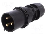 Connector: AC supply; plug; male; 32A; 230VAC; Midnight; IEC 60309 PCE