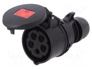 Connector: AC supply 3-phase; plug; female; 16A; 400VAC; Midnight PCE