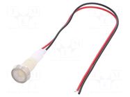 Indicator: LED; flat; white; 110VDC; 110VAC; Ø10mm; leads 200mm NINIGI