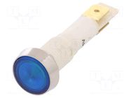 Indicator: LED; flat; blue; 24VDC; 24VAC; Ø10mm; connectors; plastic NINIGI