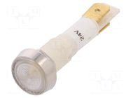 Indicator: LED; flat; white; 24VDC; 24VAC; Ø10mm; connectors NINIGI