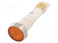 Indicator: LED; flat; yellow; 24VDC; 24VAC; Ø10mm; connectors NINIGI