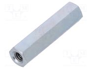 Screwed spacer sleeve; 30mm; Int.thread: M4; hexagonal; steel DREMEC