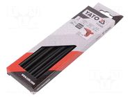 Hot melt glue; Ø: 11.2mm; black; L: 200mm; Bonding: 20÷30s; 5pcs. YATO