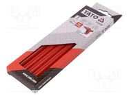 Hot melt glue; Ø: 11.2mm; red; L: 200mm; Bonding: 20÷30s; 5pcs. YATO