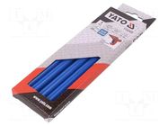 Hot melt glue; Ø: 11.2mm; blue; L: 200mm; Bonding: 20÷30s; 5pcs. YATO