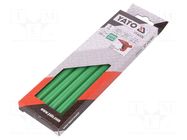 Hot melt glue; Ø: 11.2mm; green; L: 200mm; Bonding: 20÷30s; 5pcs. YATO