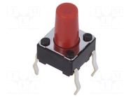 Microswitch TACT; SPST; Pos: 2; 0.05A/12VDC; THT; 2.6N; 6x6x3.5mm ALPS