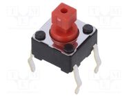 Microswitch TACT; SPST; Pos: 2; 0.05A/12VDC; THT; 2.6N; 6x6x3.5mm ALPS