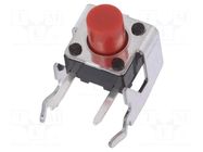 Microswitch TACT; SPST; Pos: 2; 0.05A/12VDC; THT; 2.6N; 6x6x3.5mm ALPS