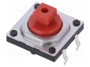 Microswitch TACT; SPST; Pos: 2; 0.05A/12VDC; THT; 2.6N; 12x12x4.3mm ALPS