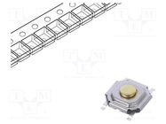 Microswitch TACT; SPST; Pos: 2; 0.05A/12VDC; SMT; 3.4N; 1.5mm; round ALPS