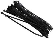 CABLE TIES, SELF-LOCK, 186MM L, NYLON, BLACK, 50LB, PK100