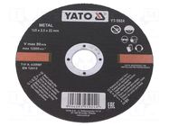 Cutting wheel; Ø: 125mm; Disc thick: 2.5mm; metal,steel; 22mm YATO