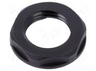 Nut; M16; polyamide; UL94V-2; black; Thread: metric; Pitch: 1.5 TECHNO