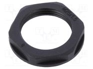 Nut; M25; polyamide; UL94V-2; black; -40÷125°C; Thread: metric TECHNO