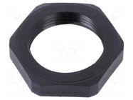 Nut; PG16; polyamide; UL94V-2; black; Thread: PG; -40÷125°C TECHNO