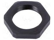 Nut; PG16; polyamide; UL94V-2; black; Thread: PG; -40÷125°C TECHNO