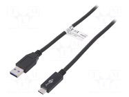 Cable; USB 3.1; USB A plug,USB C plug; 0.5m; black; 10Gbps GOOBAY