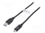 Cable; USB 3.1; USB A plug,USB C plug; 0.5m; black; 10Gbps GOOBAY