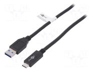 Cable; USB 3.1; USB A plug,USB C plug; 1m; black; 10Gbps GOOBAY
