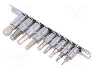 Wrench-set; hex key,socket spanner; Chrom-vanadium steel; 9pcs. YATO