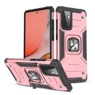 Wozinsky Ring Armor Case Kickstand Tough Rugged Cover for Samsung Galaxy A72 4G pink, Wozinsky