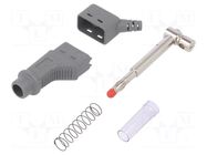 Connector: 4mm banana; plug; 32A; 600V; grey; 2.5mm2 STÄUBLI