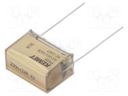 Capacitor: paper; X2; 220nF; 275VAC; 20.3mm; ±20%; THT; P409; 630VDC KEMET