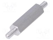 Screwed spacer sleeve; 20mm; Ext.thread: M3; hexagonal; aluminium DREMEC