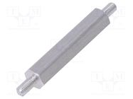 Screwed spacer sleeve; 30mm; Ext.thread: M3; hexagonal; aluminium 