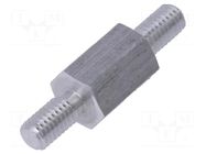 Screwed spacer sleeve; 8mm; Ext.thread: M3; hexagonal; aluminium DREMEC